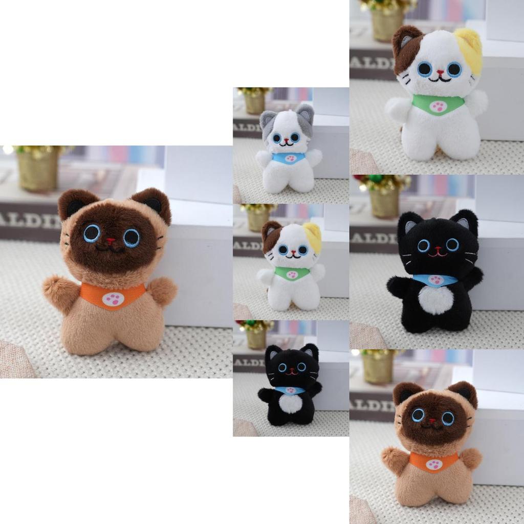 Charming Small Cat Plush Charm Cute Kitty Bag Ornament Fluffy Toy Key Holder