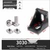 3030 Black Aluminum Alloy Corner Bracket for Industrial Profiles