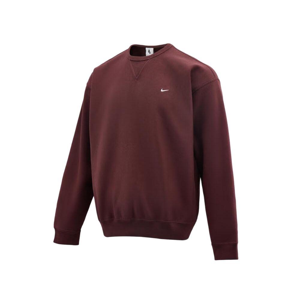 

Nike Solo Swoosh Men s Fleece Crewneck Sweatshirt Burgundy HV1087-652 2XL