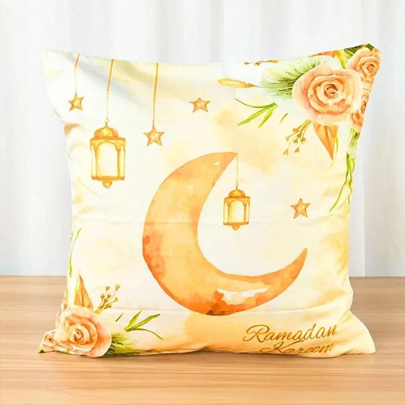 Eid Mubarak Home Decoration Pillowcases Islamic Ramadan Decoration Mosque Muslim Pillowcases Gift