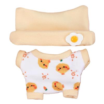 Manpuku Baby Strampler Plüschkleidung [Hut & Strampler Set] für 10cm Küken, Plüschkleidung, Kigurumi-Zubehör, Otaku-Aktivitäten, Puppen-Maskottchen, K-Pop-Puppe