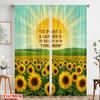 2pcs 2D Flat Printing Drapes Sunflowers Belief Tomorrow Garden Polyester Without Electricity Party Decorations for Room Bedroom