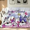 1PC Diddl Custom Name Patterned Flannel Blanket Suitable For All Seasons for Home Decor Warmth and Comfort Gifts Holiday Present