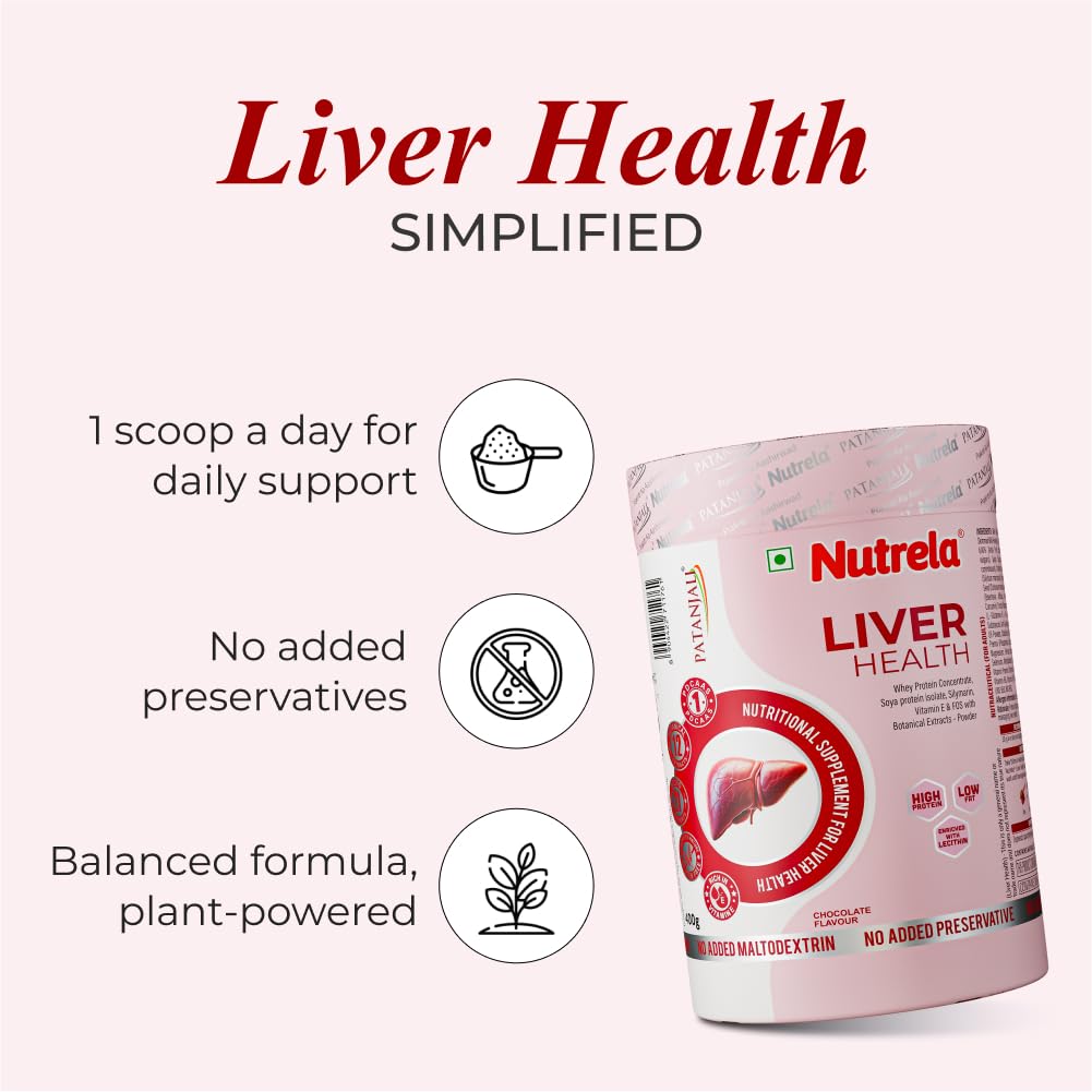 Nutrela Liver Health High-Protein Nutritional Supplement with Botanical Extracts & 21 Micronutrients 400g