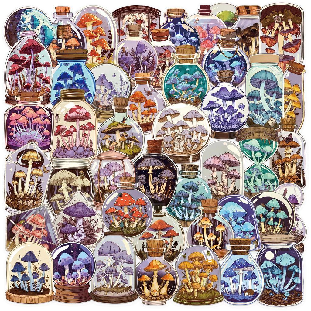 Floral Ink PET Transparent Stickers for Phone, Laptop, Suitcase, and Cup Decoration