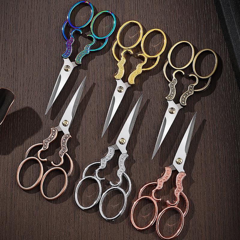Vintage Small Scissors for Home, Student Art, Embroidery, Yarn, Office, Paper Cutting, and Tea Bag Trimming