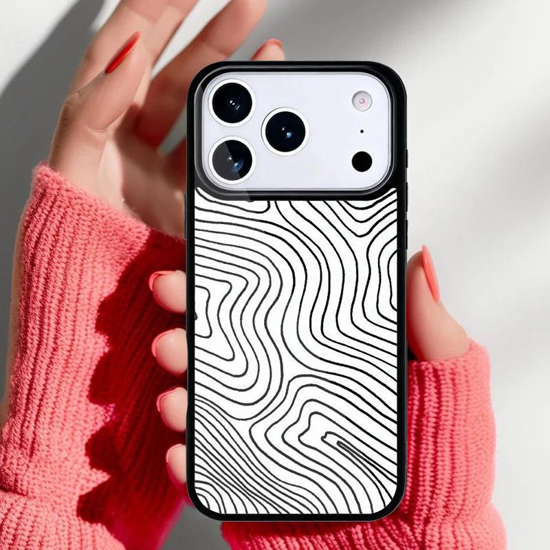 Fashion Abstract Art Line Wave Phone Case for iPhone 17 16 15 14 13 Pro Max Back Cover for 12 11 Pro Coque