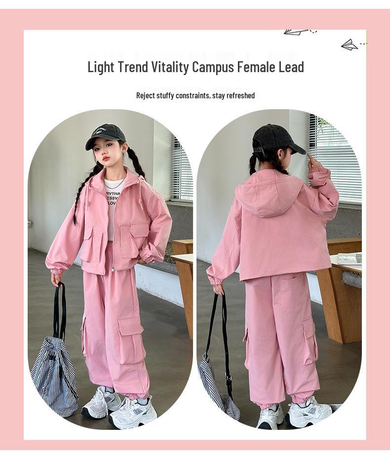 Modny Dziewczęcy Dwuczęściowy Zestaw Sportowy na Wiosnę/Jesień 2025 - Stylowy i Casualowy dla Dzieci w Średnim i Starszym Wieku