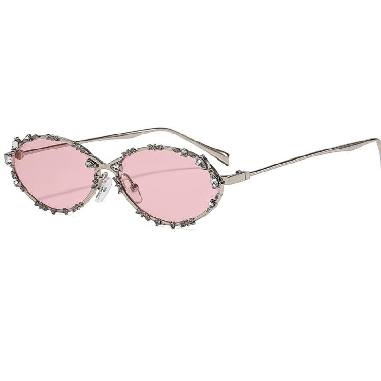 Trendy Elegant Sunglasses Crystal Embellished Metal Frame Polarized Lens Lightweight Design For Birthday Girl
