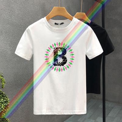 Nové vysoce kvalitní luxusní značka 100% bavlna Design B Potisk Trička Letní Harajuku Pánské/Dámské Tričko s krátkým rukávem Asijská velikost S-5XL