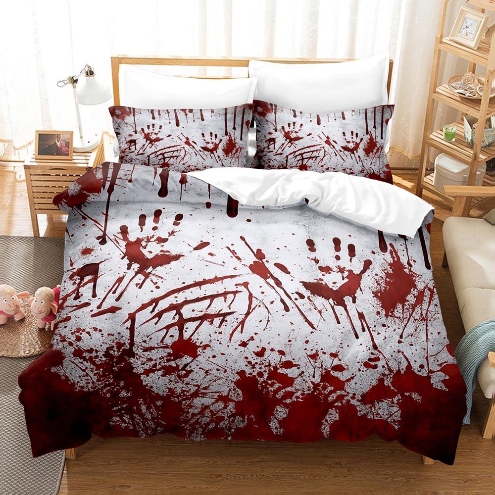 Happy Halloween Bedding Set 3D Digital Printing Skull Comforter Cover Set (No Core) Duvet Cover Set Halloween Decor