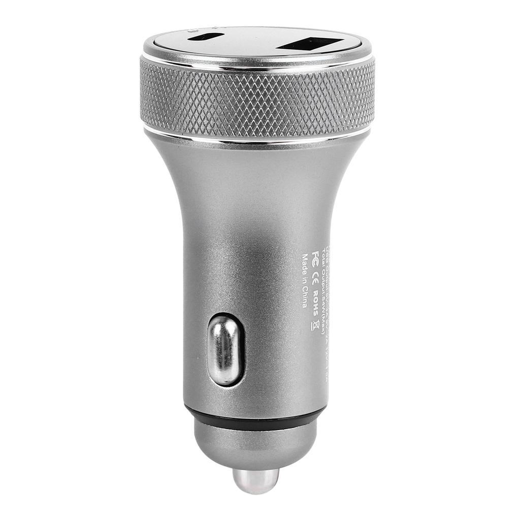 Car Charger Metal Digital Display Short Circuit Protection Fast Charging Cigar Lighter for Vehicle