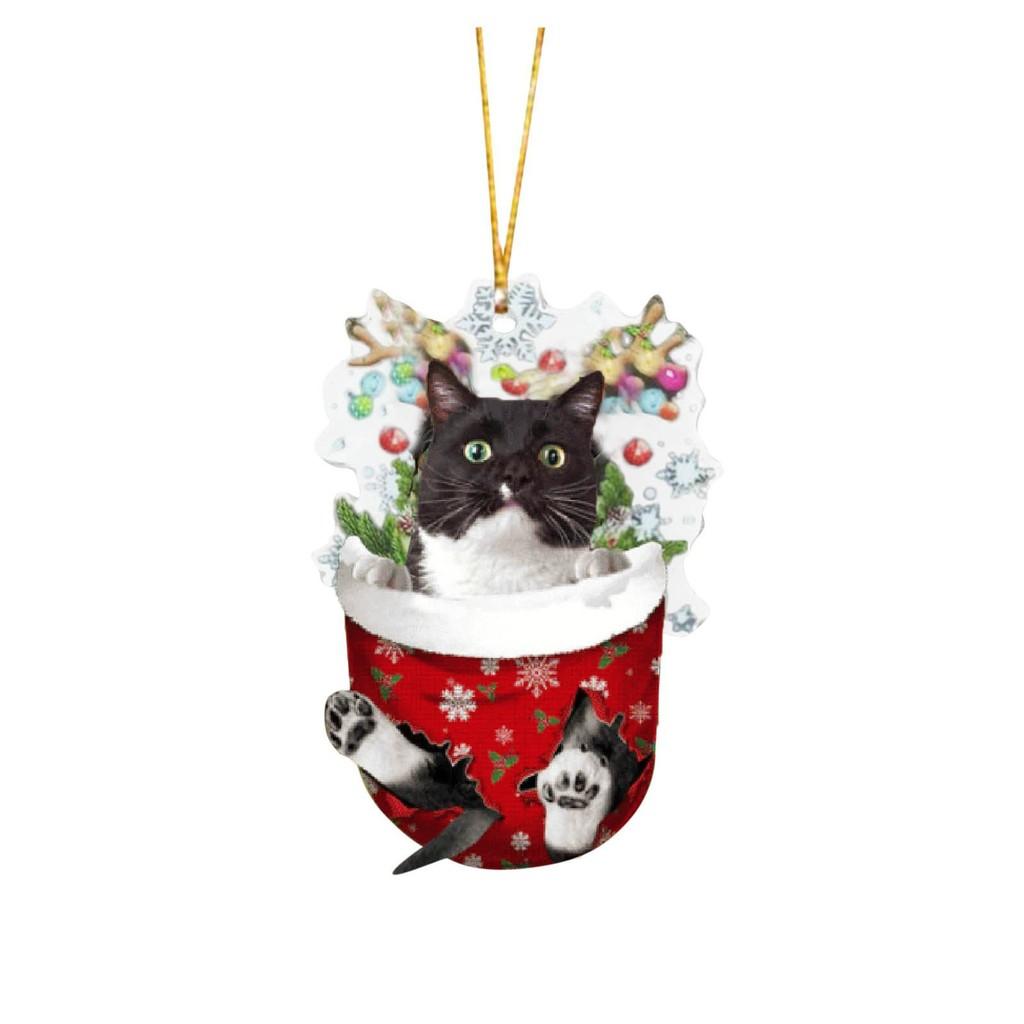 Whimsical Cat Christmas Socks Tree Hangings Brighten Up Your Decor Holiday