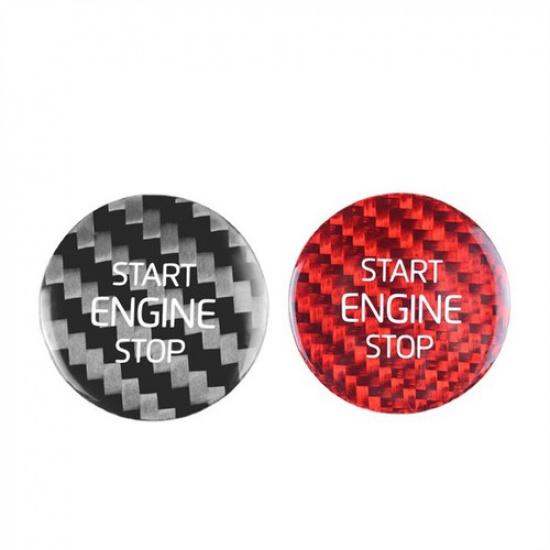 Real Carbon Fiber Car Engine Start Button Sticker Decor For Volvo XC40 19-25