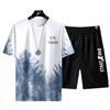 Men's 2022 Summer Gradient Tie-Dye Ice Silk Shorts Set