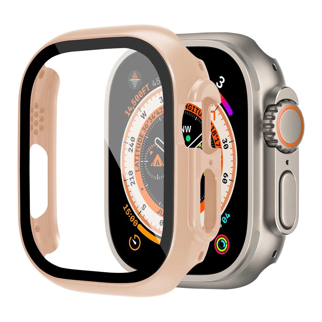 Glass+case For Apple Watch Ultra 2 3 49mm smartwatch PC Bumper+Screen Protector Tempered Cover iwatch series band Accessories
