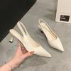 Fashion New Women Pointed Toe Heels Shoes Sandals Dress Party Fashion Summer Slippers New Walking Flip Flops Pumps Slides Zapatos Mujer