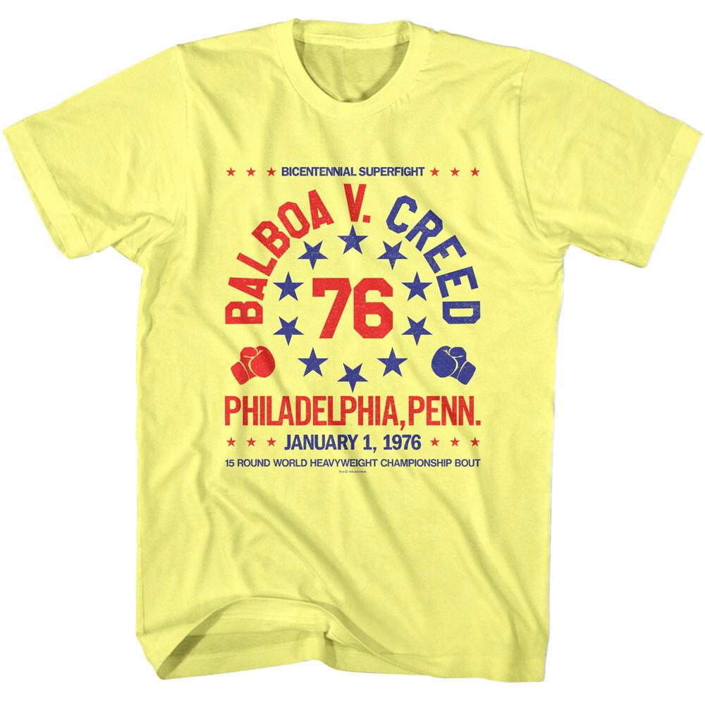 Rocky Movie Bicentennial Superfight Balboa V Creed 15 Round 1976 Men T Shirt S