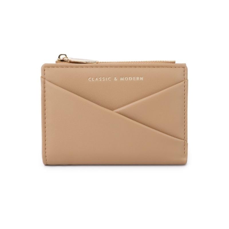 

EMY-li mini wallet ladies bifold cute Fashionable card case coin purse (cream)