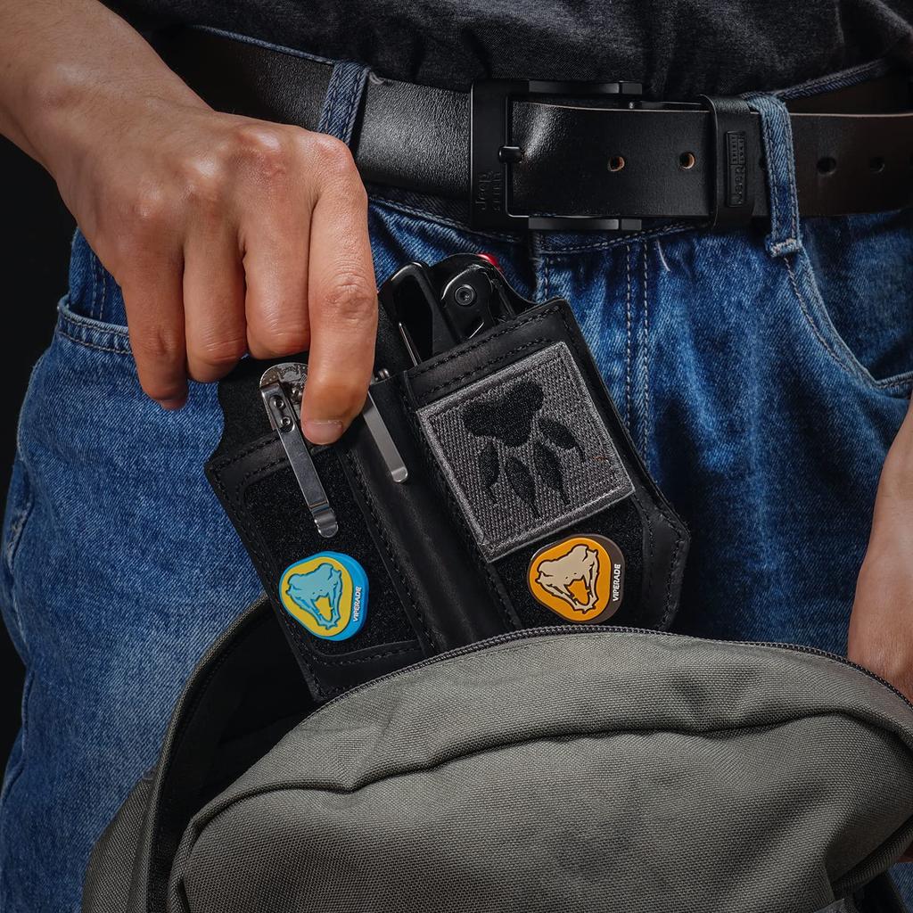 VIPERADE PL8 Leather Sheath with DIY Patch EDC Organizer for and Tools Multi-Tool Sheath, Area, Multi-Tools, Knives,