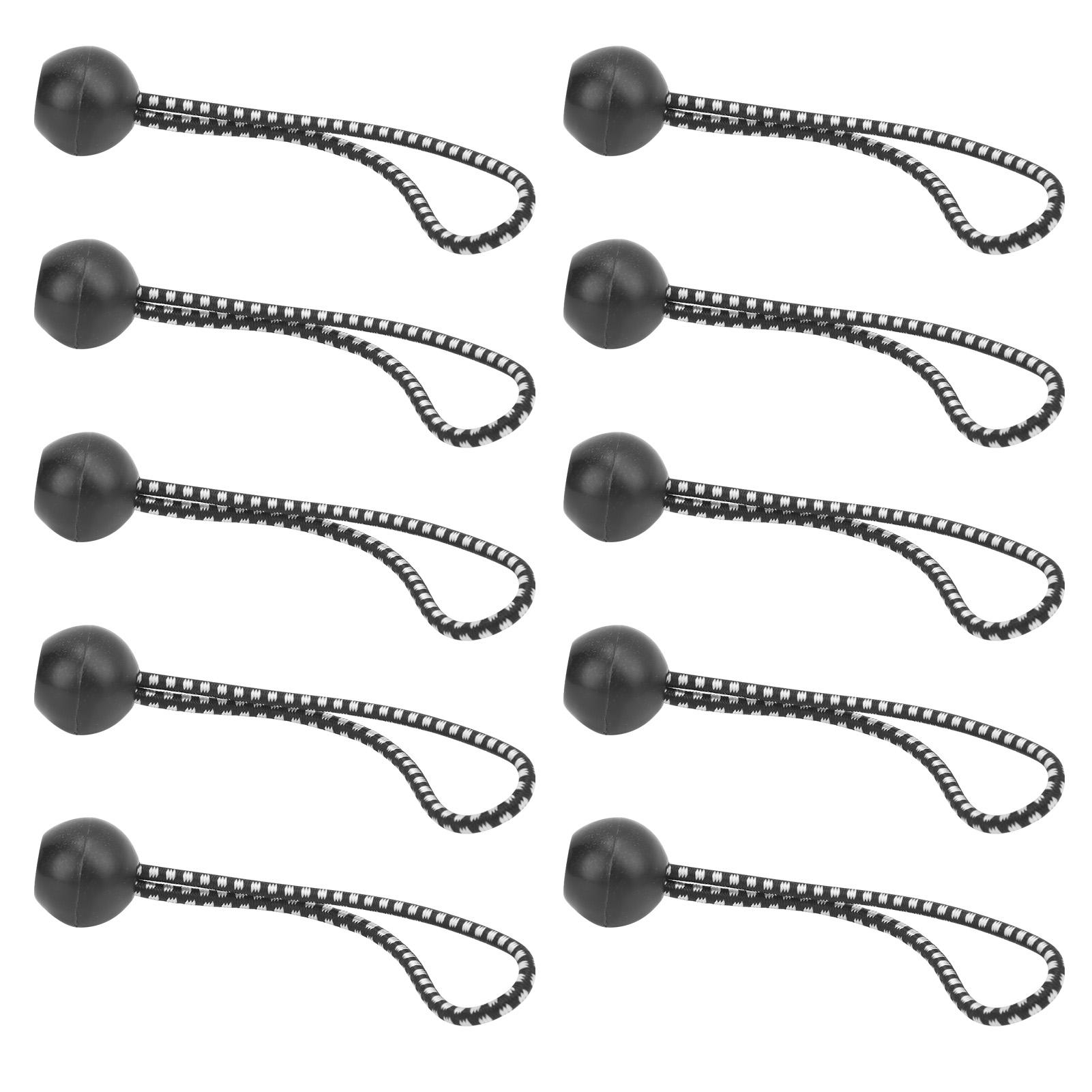 

10pcs Tent Clip Fixed Ball Clip Ball Bungee Cords with Elastic String for Canopy TentBlack and