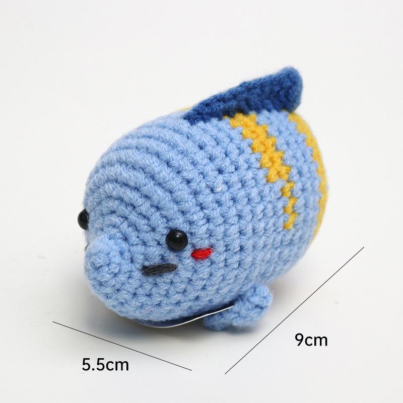 Positive Crochet Dog Doll With Affirmation Card Home Room Decoration Funny Handmade Plush Wool Doll Ornaments Christmas Gifts