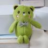 Tie Bow Grid Teddy Bear Plush Toy  Soft Fill Doll Backpack Keychain Holiday Gift
