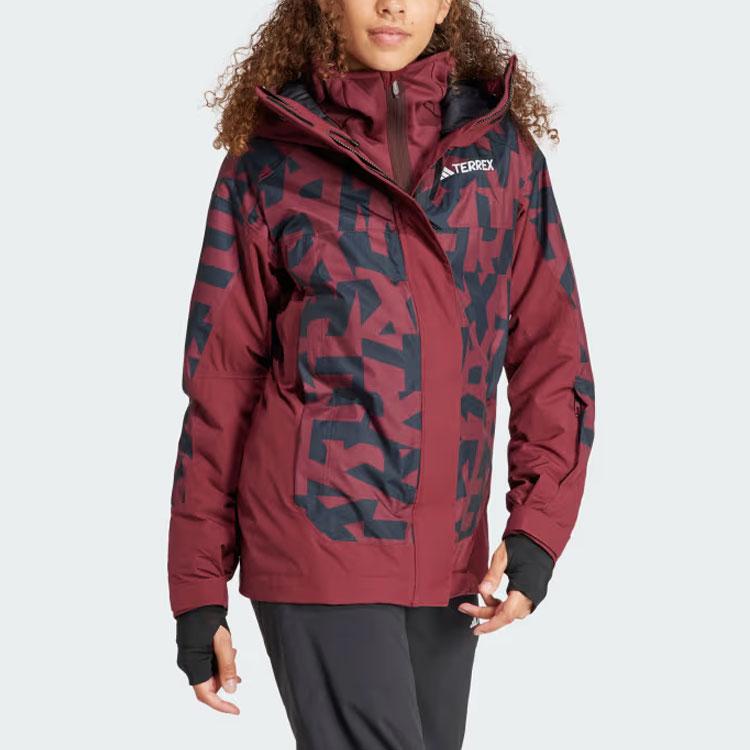 Adidas Terrex Xperior 2L Insulated Rain.Rdy Graphic Jacket Women Jacket Shadow-Red IB1070