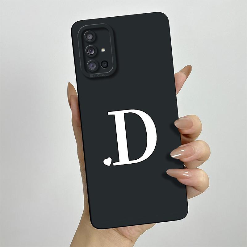 For Samsung Galaxy A51 A71 Case A515F A715F Initial Letters Liquid Silicone Phone Case For Samsung A51 A 31 71 Soft Cover Bumper