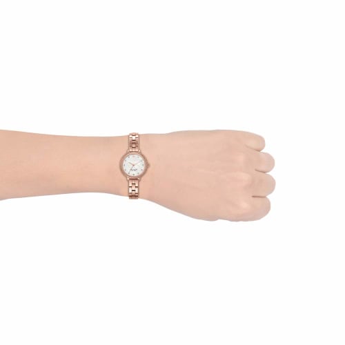 Kate Spade New York Women's Morningside Stainless Steel Scallop Ring Quartz Watch, One Size, Rose Gold Mini.