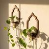 Plant Propagation Station Wall Hanging Wooden Shelf Plant Terrarium for Hydroponics Home Office Decor Air Plant Cutting Holder Propagate Test Tube for