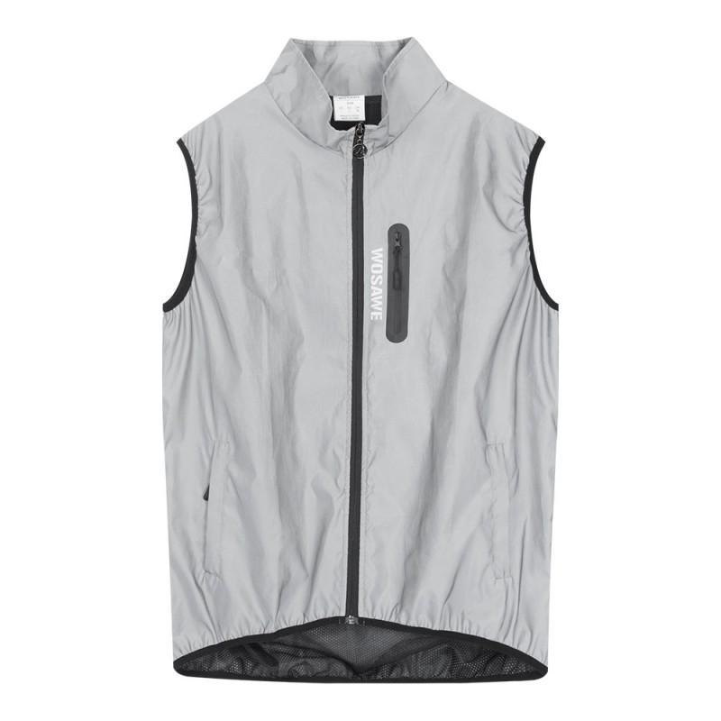 WOSAWE Cycling Windbreaker Vest Unisex Reflective Sleeveless Jacket Road Bike Riding Running Outdoor Sports