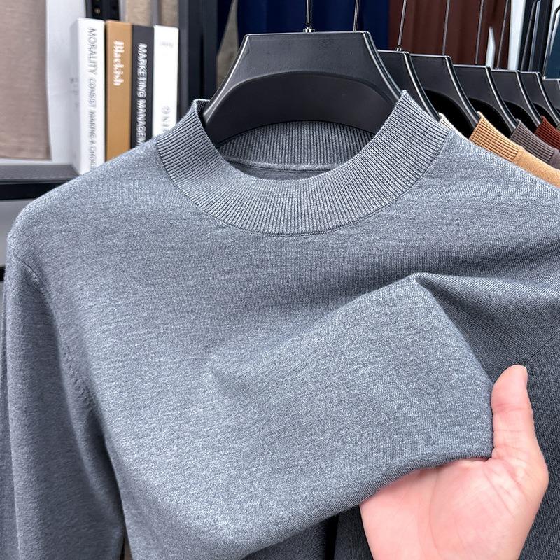 Men S Spring Thin Silk Wool Blend Half Turtleneck Long Sleeve Sweater