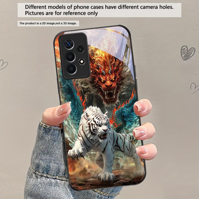 

A huge dragon and tiger For Samsung Galaxy A30 A31 A32 A33 A34 A35 A42 A30s A20 A25 A26 A51 A56 A54 A72 A73 A70 Glass Phone Case Galaxy A8s