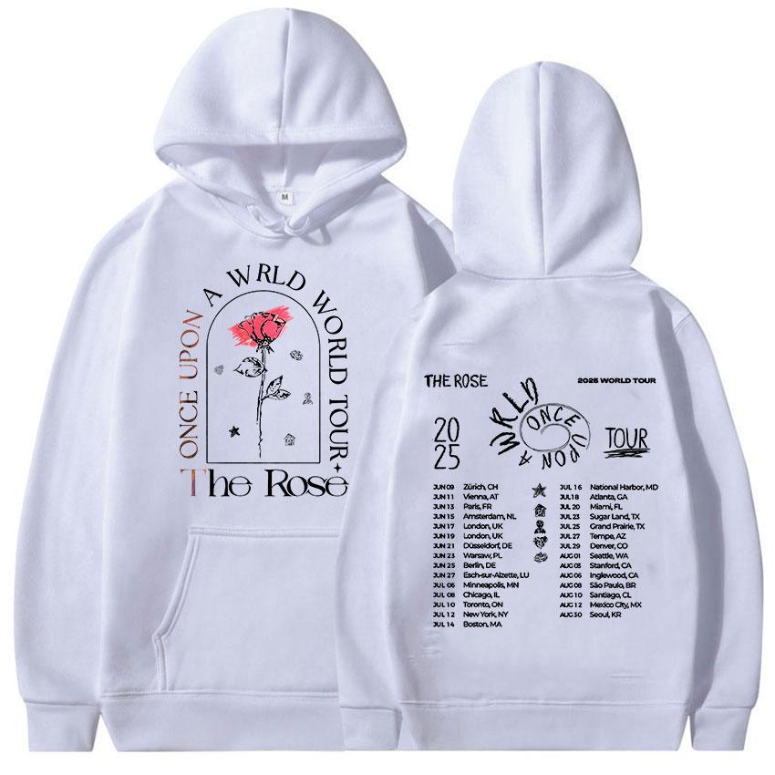 The Rose Once Upon AWRLD World Tour 2025 Print Hoodie Men's Women Hip Hop Kpop Fleece Pullover Sweatshirts Fans Gift Streetwear