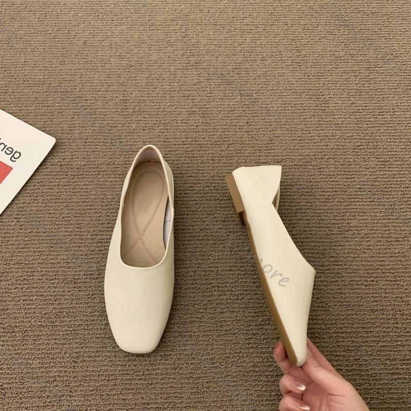 Fashion Comemore Women's Slip on Leather Loafers 2025 Spring Autumn Ballet Flat Shoes Ladies Casual Round Toe Casual Soft Sole Flats