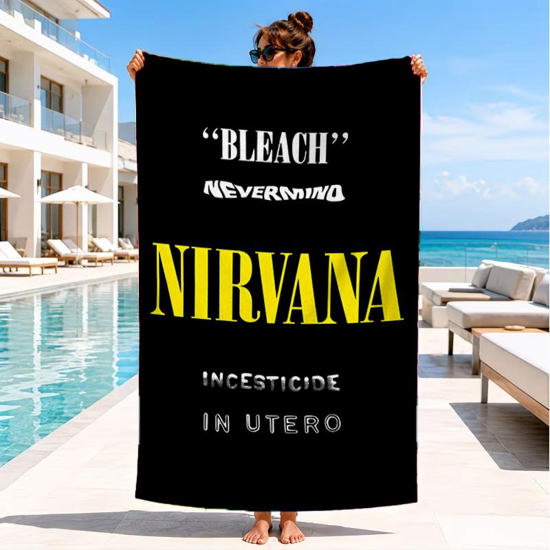 1PC Nirva-na Microfiber Beach Towel, Soft Lightweight And Quick-Dry, Ideal for Summer Travel, Beach Essential, Swimming Pool Gift