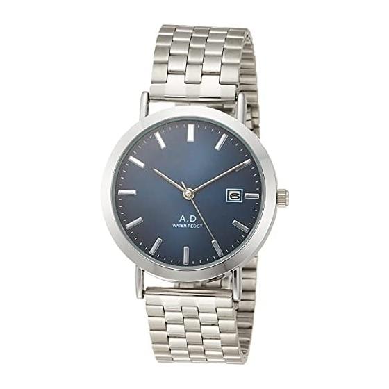 ALIAS Watch Analog Amalfidia Waterproof Date Metal Band Navy Dial WW19037A-113 Men s Silver