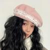 Lace Bows Cabbie Hat for Women Hat Dark Lace Vintage Cabbie Caps Unisex Headwear Autumn Winter Hat for Daily Wear