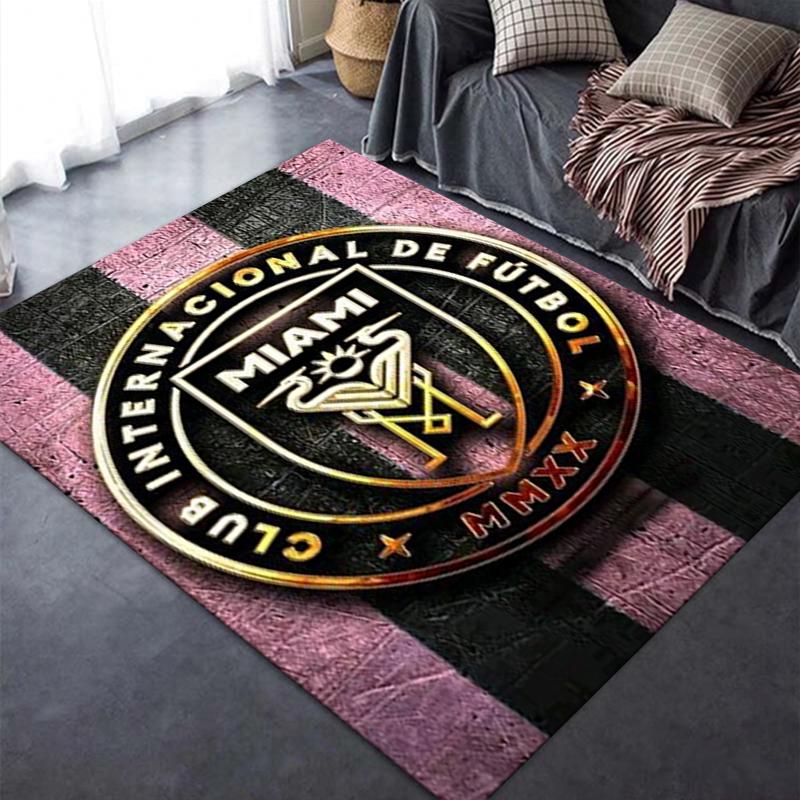 Nouveau Tapis Inter Miami CF 2025 pour Salon Chambre Maison Décoration Canapé, Tapis de Sol Antidérapant pour Jouer avec les Enfants