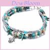 Vintage Blue Starfish Shell Anklet Beach Turtle Anklet Vacation Rice Bead Anklet