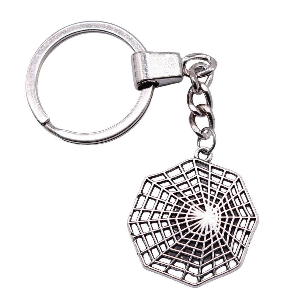 Gothic Floral Cross Keychain Religious Theme Pendant Key Ring 30mm Ring