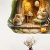 3D Effekt Hamsterhul Vægklistermærker Sød Hamster Klistermærke Aftagelig Peel and Stick Kunstvæg til Bærbare Computere Biler Væg Soveværelse Køkken Indretning