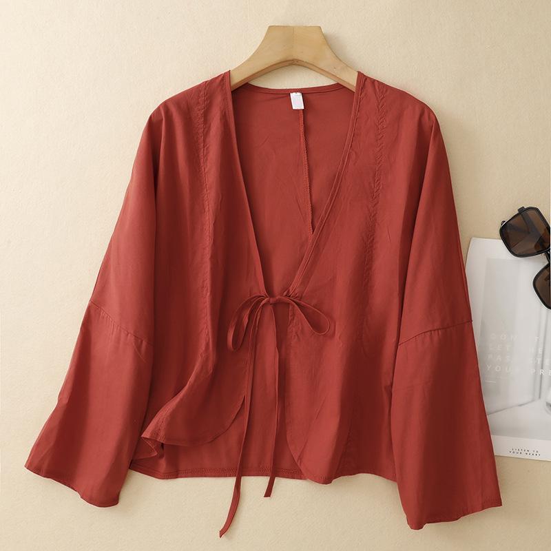 

2026 Ethnic Embroidered Summer Cardigan - Short Sleeve Travel Shawl Medium