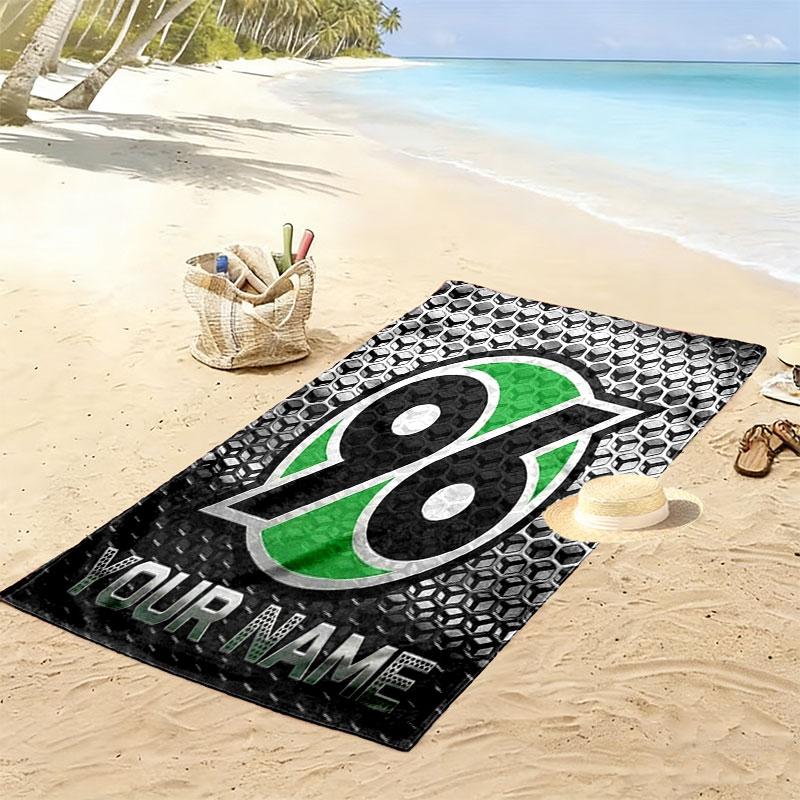 Hannover 96 Custom Name Print Beach Towel, Large Soft Quick Dry Towel for Beach Camping Swimming