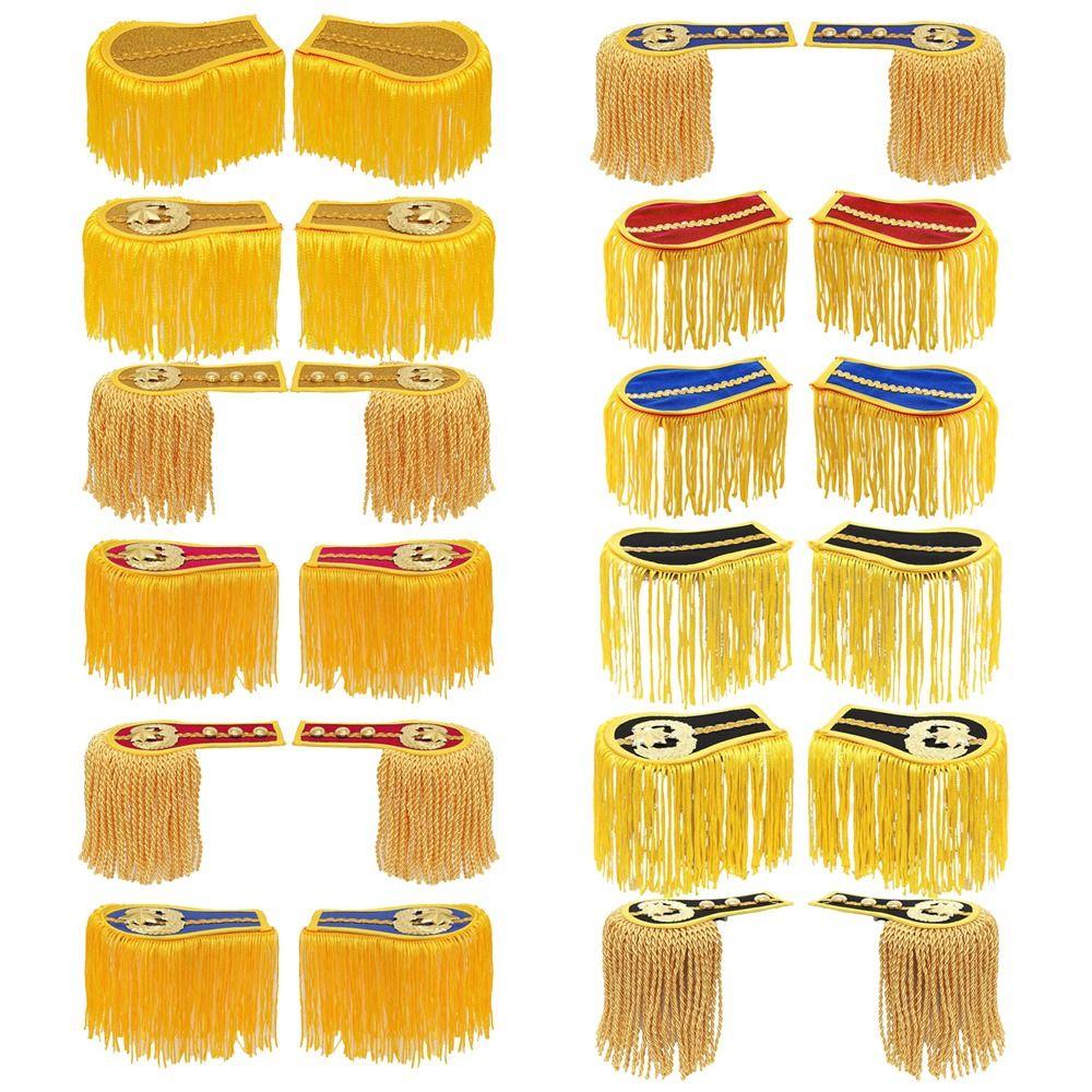 1Pair Multipurpose Tassel Fringe Epaulets Jackets Overcoats Epaulett for Drum Horn Band