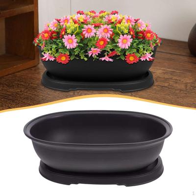 Training Pot with Humidity Tray Bonsai Planter Desk Oval Nursery Container Flowerpot for Porch