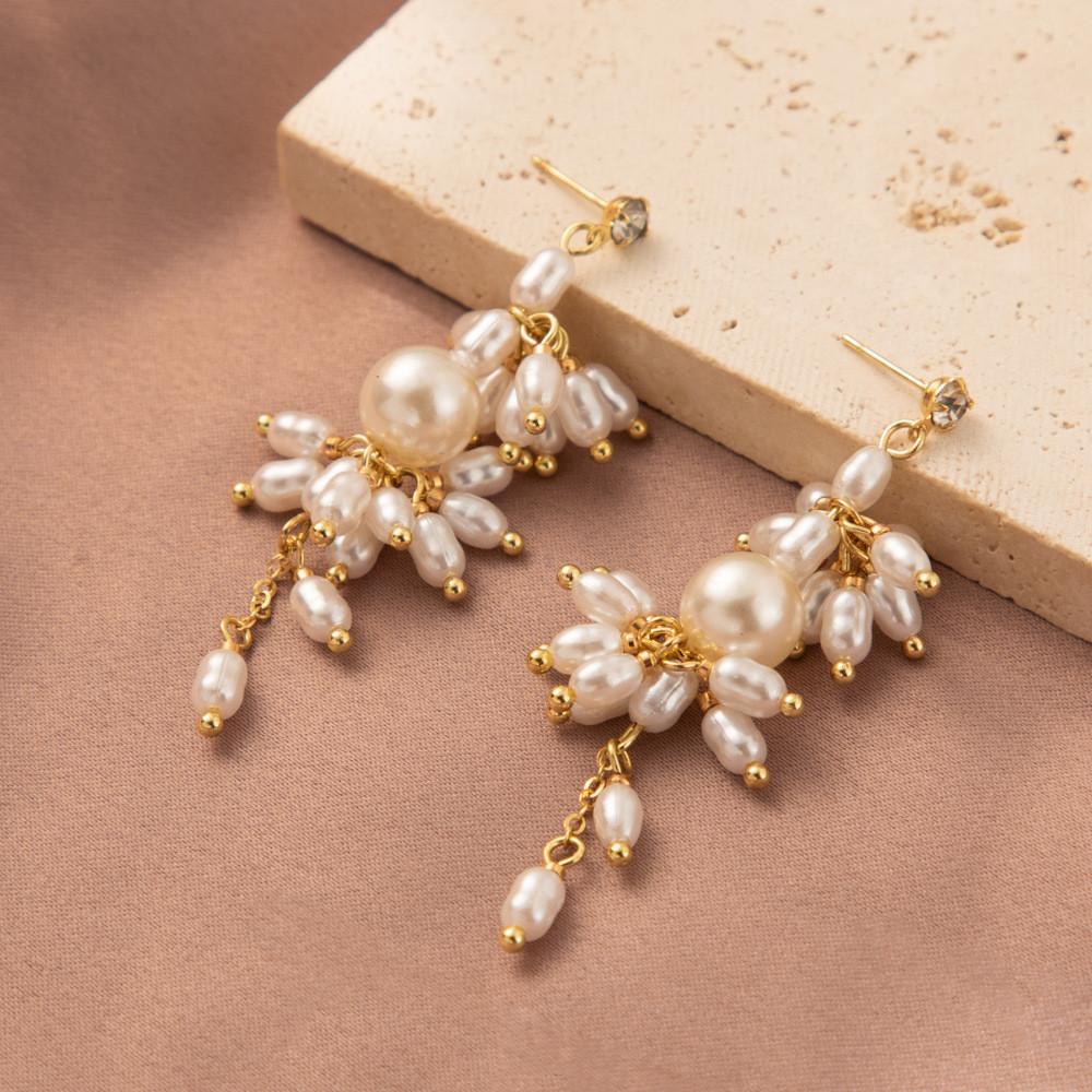 Fashionable Gold 2023 Plated Geometric Tassel Earrings With Faux Pearl For Women