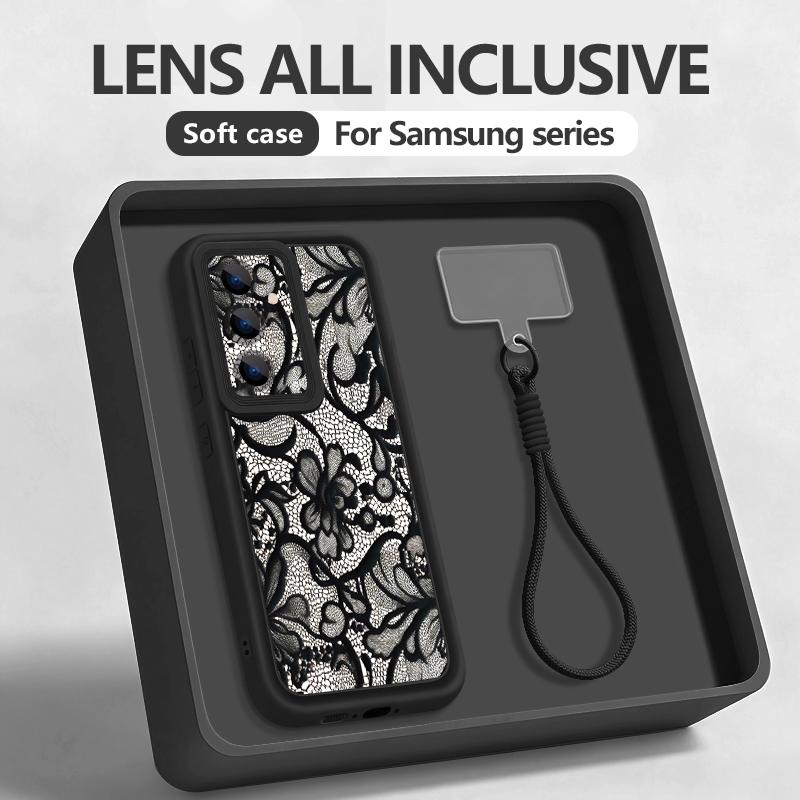 Wrist Lanyard Phone Case For Samsung Galaxy S26 S24 S25 Ultra S23 S25 FE A57 A17 A56 A16 A55 A54 A15 A25 Retro Moon Star Cover