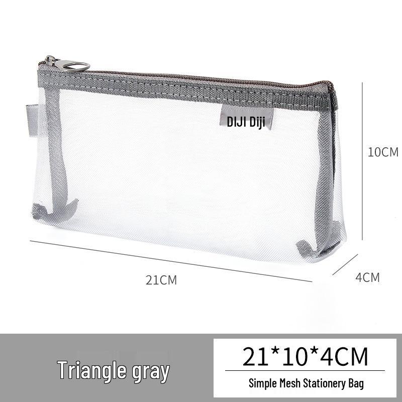 Triangle Mesh Pencil Case: Large Capacity, Transparent Nylon for Students